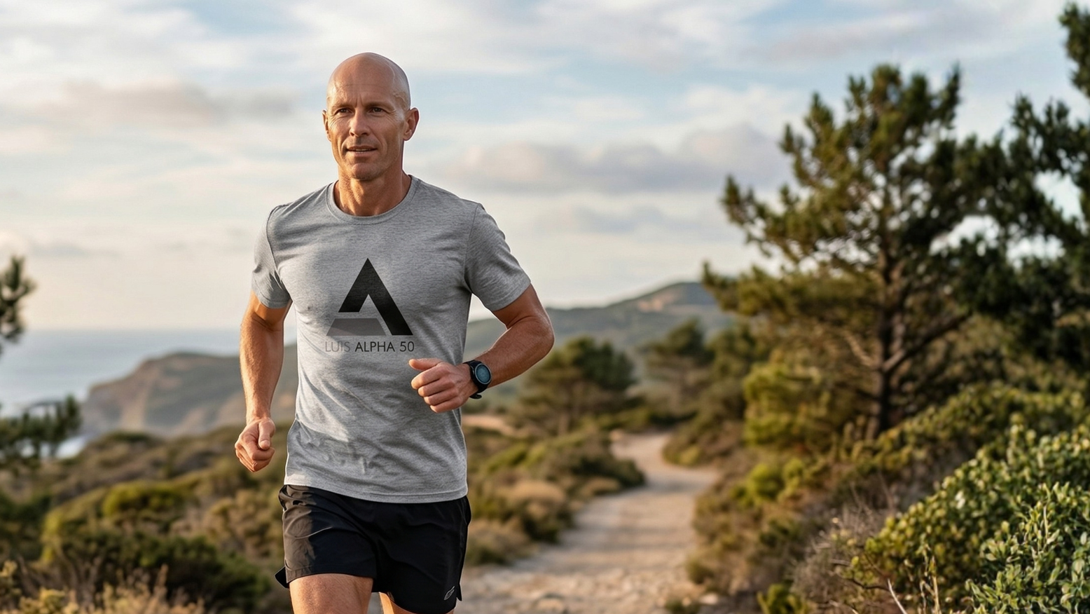 Hombre corriendo con camise vintage Alpha50